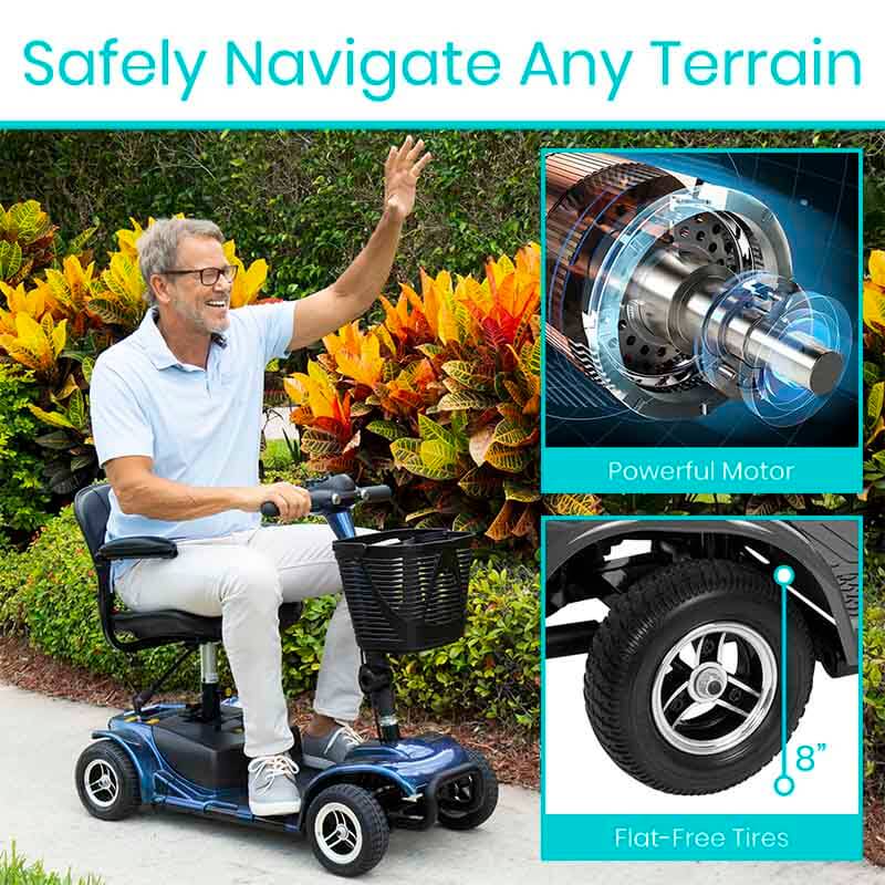 Vive 4 Wheel Mobility Scooter, TSA (FREE 2 Years Warranty)