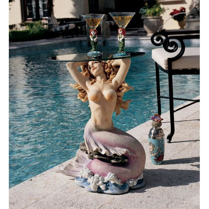 Mermaid Glass-Topped Sculptural Table