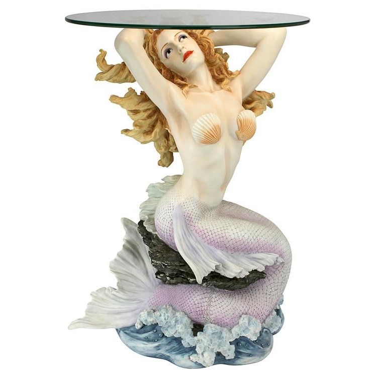 Mermaid Glass-Topped Sculptural Table