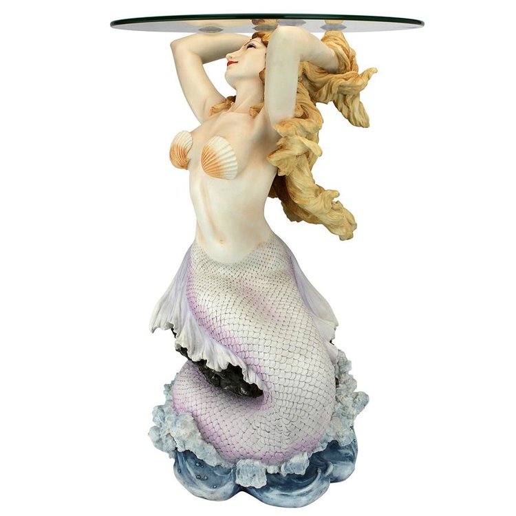 Mermaid Glass-Topped Sculptural Table