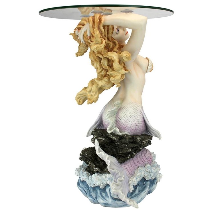 Mermaid Glass-Topped Sculptural Table