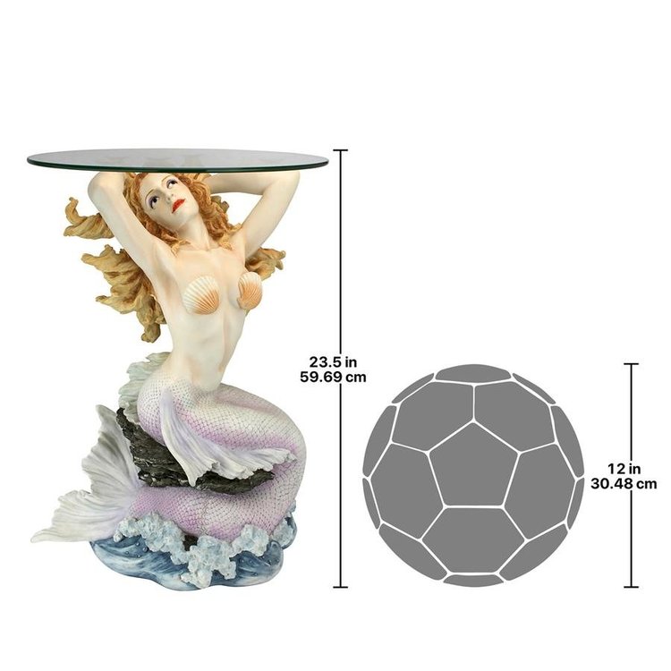 Mermaid Glass-Topped Sculptural Table