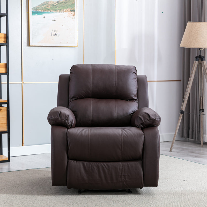 Recliner Chair, Premium Faux PU Leather Stressless Sleeping Chair - Brown