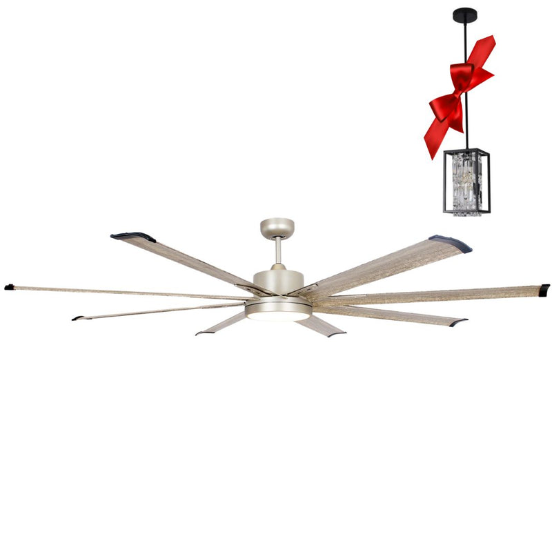 72"Bankston Integrated LED Indoor Nickel Standard Ceiling Fan