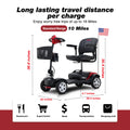 Metro Mobility MAX SPORT 4-Wheel Mobility Scooter, Flat Free Tires, 300 Watt, and Automatic Braking System (FREE 2 Years Warranty) - Red