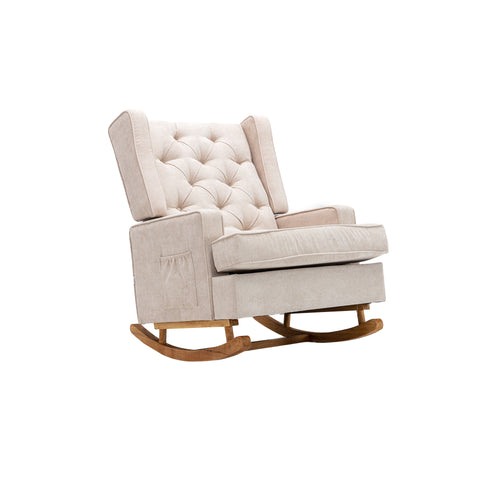 Rocking Chair, Free Area Rug, Solid Wood, Ultra Comfy Cushion