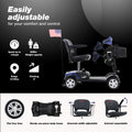 Metro Mobility MAX SPORT 4-Wheel Mobility Scooter, Flat Free Tires, 300 Watt, and Automatic Braking System - Blue (FREE Seat Cushion with Strap)