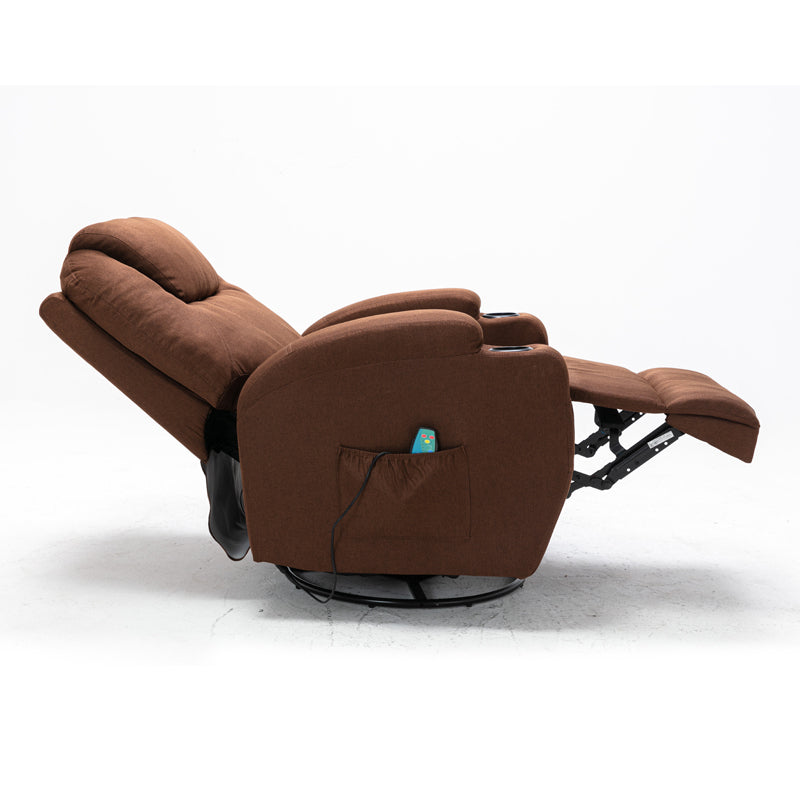 Manual Recliner Chair, Swivel Chair with Heat and Massager, Stressless Sleeping Chair