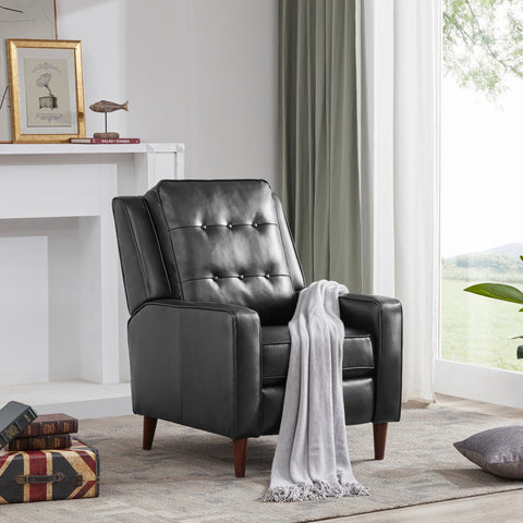 Recliner Chair Push Back, Medieval style Accent Chair - Black
