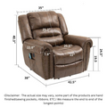 Atlas Faux Leather Lift Chair - Brown ‪(FREE 2 Years CPS Warranty)