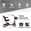 Metro Mobility 4-Wheel Mobility Scooter, Flat Free Tires, and Automatic Braking System - White (FREE Seat Cushion with Strap)