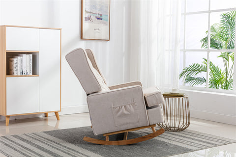 Rocking Chair, Free Area Rug, Solid Wood, Ultra Comfy Cushion