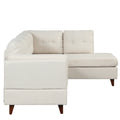 98 Inch L Shape Sofa with Chaise Lounge,Sectional Sofa with one Lumbar Pad,Beige (Free Coffee table)
