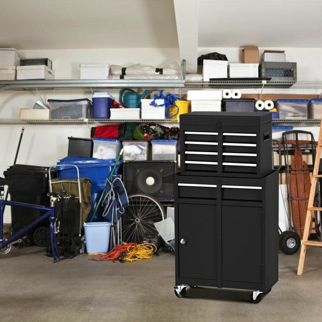 Services Cart 2-in-1 Tool Chest and Cabinet with 5 Sliding Drawers