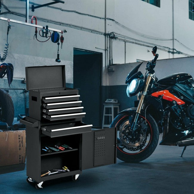 Services Cart 2-in-1 Tool Chest and Cabinet with 5 Sliding Drawers