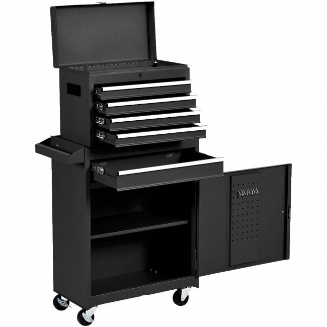 Services Cart 2-in-1 Tool Chest and Cabinet with 5 Sliding Drawers